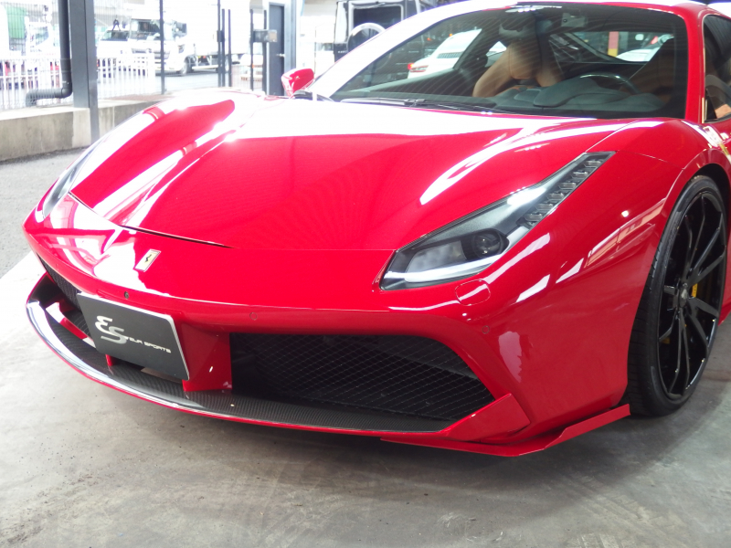 フェラーリ 488GTB 新車並行　ロベルタフロントリフター　フォージーアート21/22インチアルミ　ES可変バルブマフラー　ESエアロニウム（F /Sカナード） 中古車