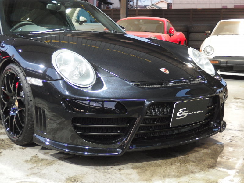 ポルシェ 911(Type997) カレラS 右ハンドル　正規ディーラー車　サンルーフ　EUR-GTエアロ　ESダウンサス　ESスポーツマフラー　社外19inアルミ 中古車