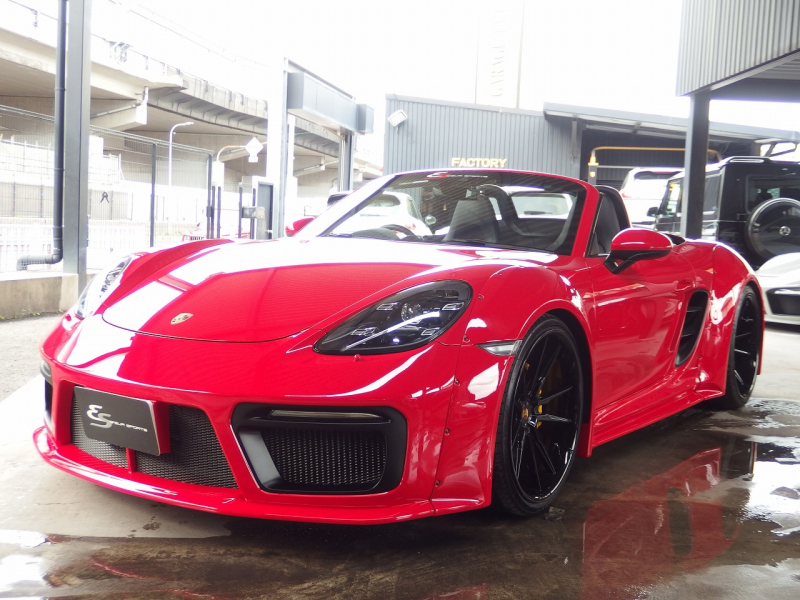 ポルシェ&nbsp;718 ボクスター&nbsp;EUR-GTワイドボディキット　専用21インチアルミホイール　社外ローダウンサス　スポクロPKG&nbsp;中古車